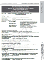 Locandina di Promozione della salute e return on prevention degli investimenti in prevenzione sanitaria nelle strutture ospedaliere