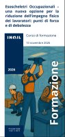 Locandina di Esoscheletri occupazionali - Una nuova opzione per la riduzione dell&rsquo;impegno fisico dei lavoratori: punti di forza e di debolezza